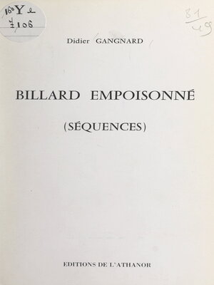 cover image of Billard empoisonné